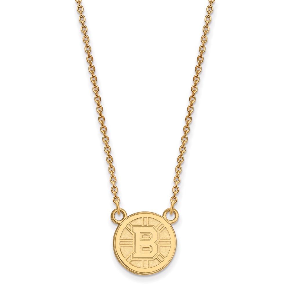 10k Yellow Gold NHL Boston Bruins Necklace, 18 Inch