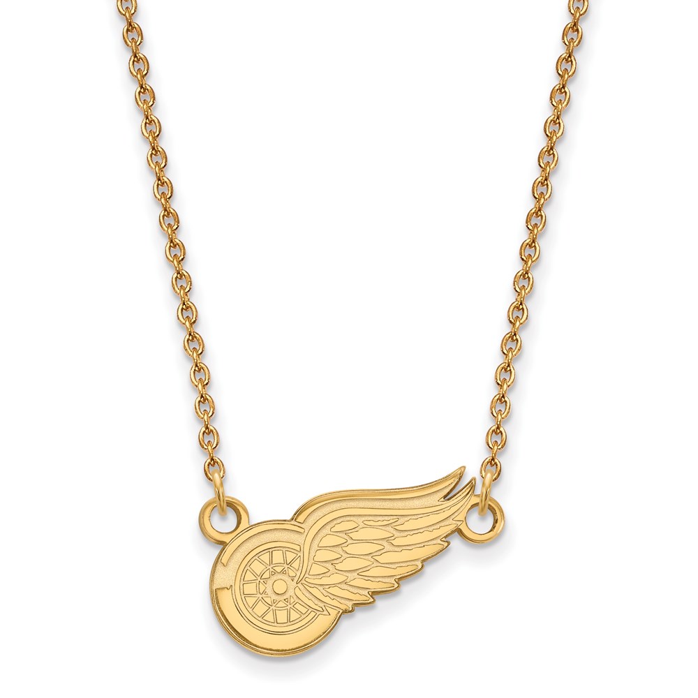 10k Yellow Gold NHL Detroit Red Wings Necklace, 18 Inch