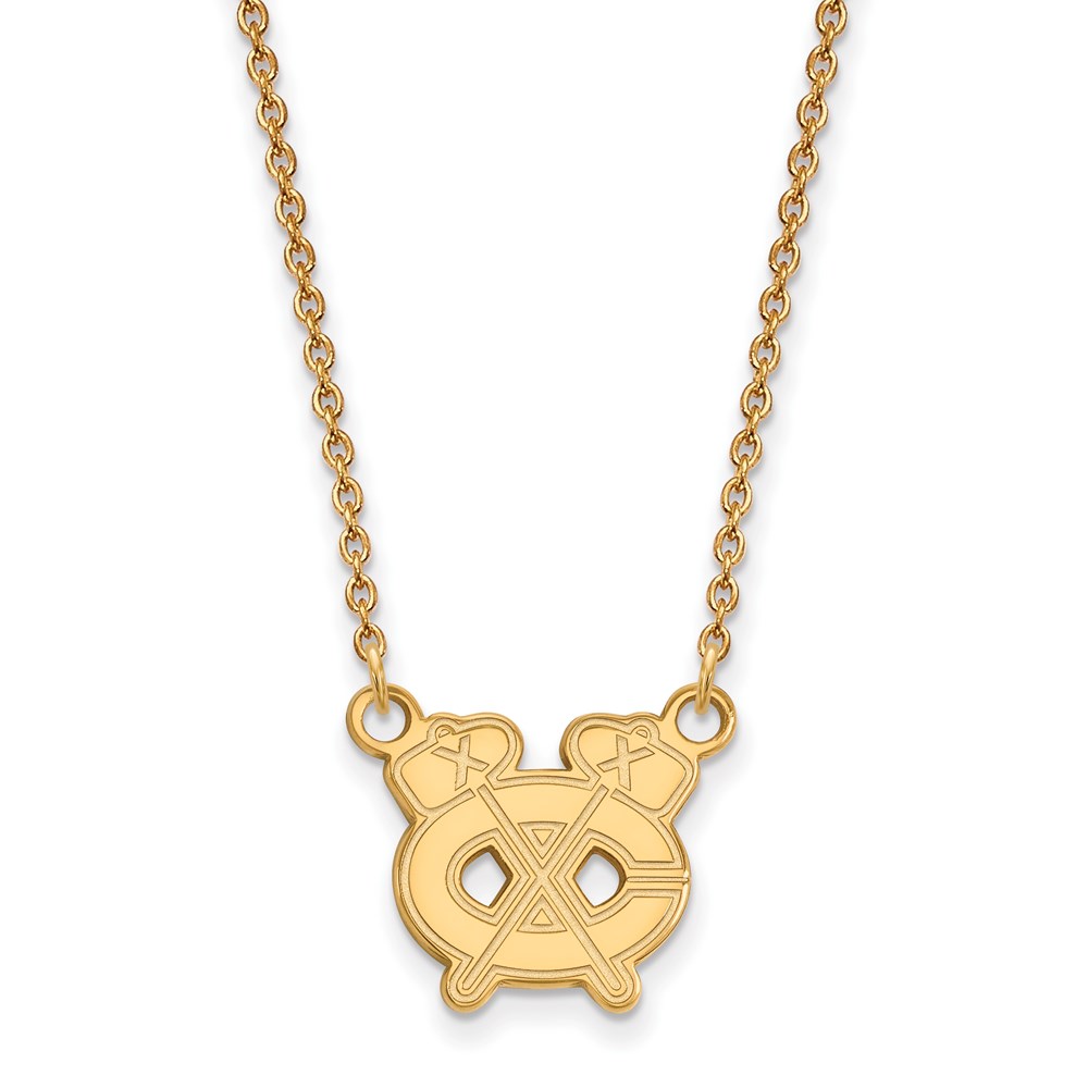 10k Yellow Gold NHL Chicago Blackhawks SM Necklace