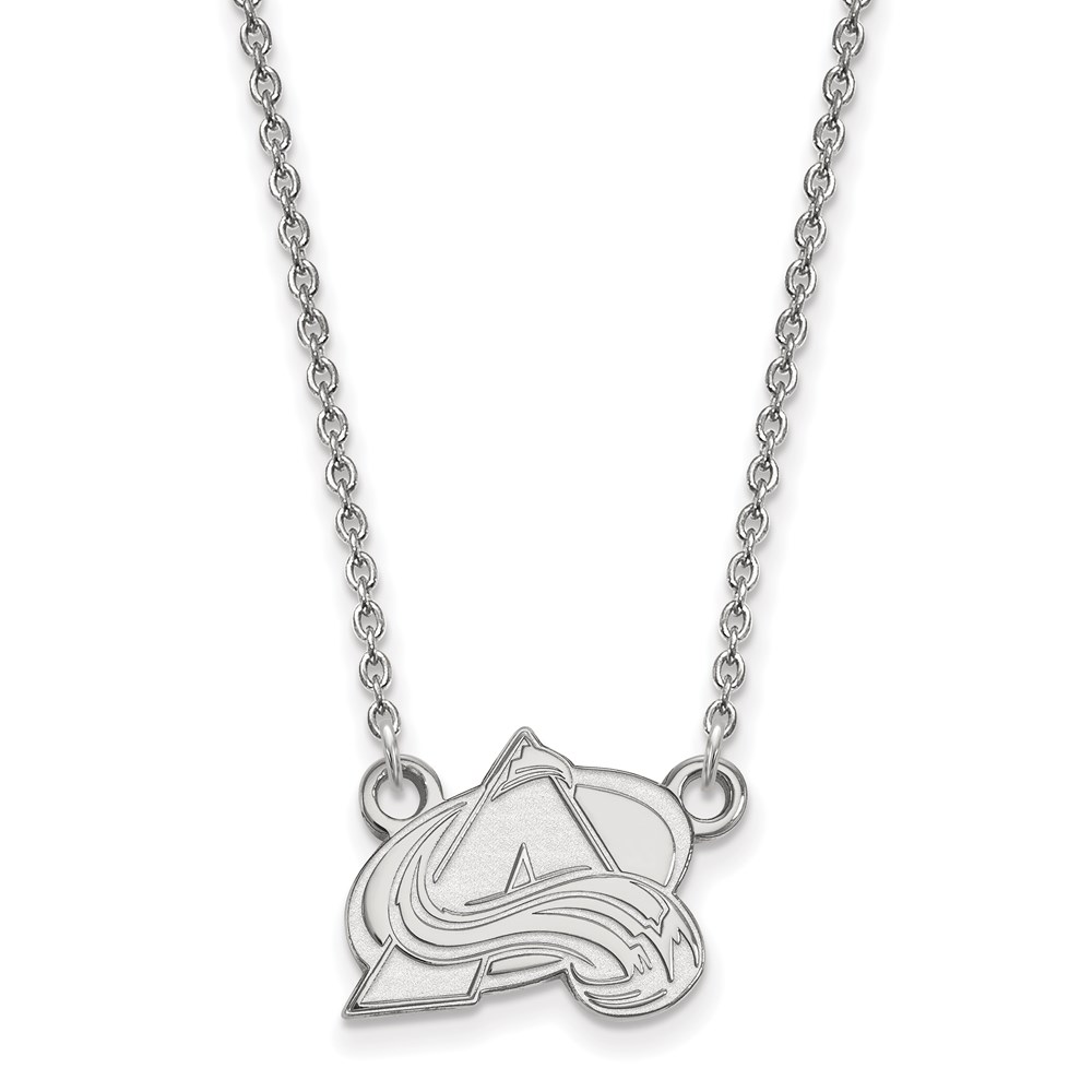 14k White Gold NHL Colorado Avalanche Necklace, 18 Inch