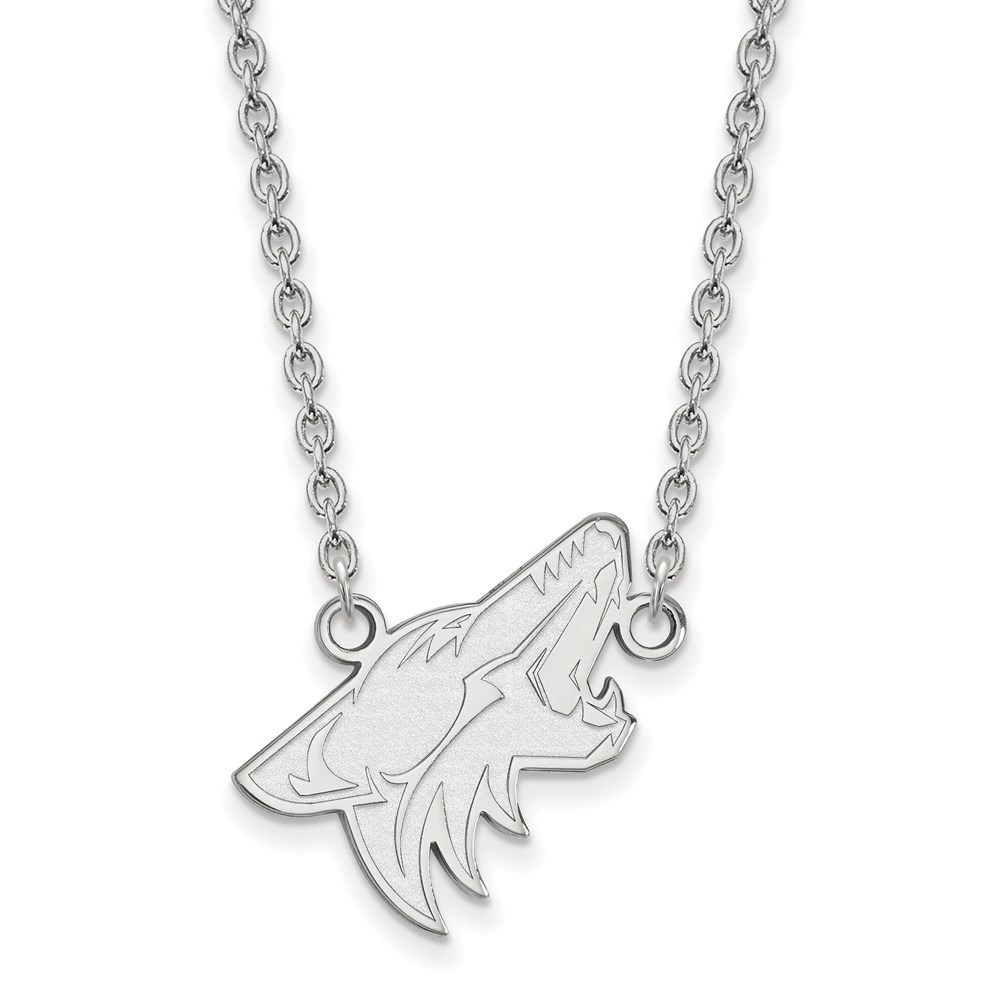 14k White Gold NHL Arizona Coyotes Necklace, 18 Inch