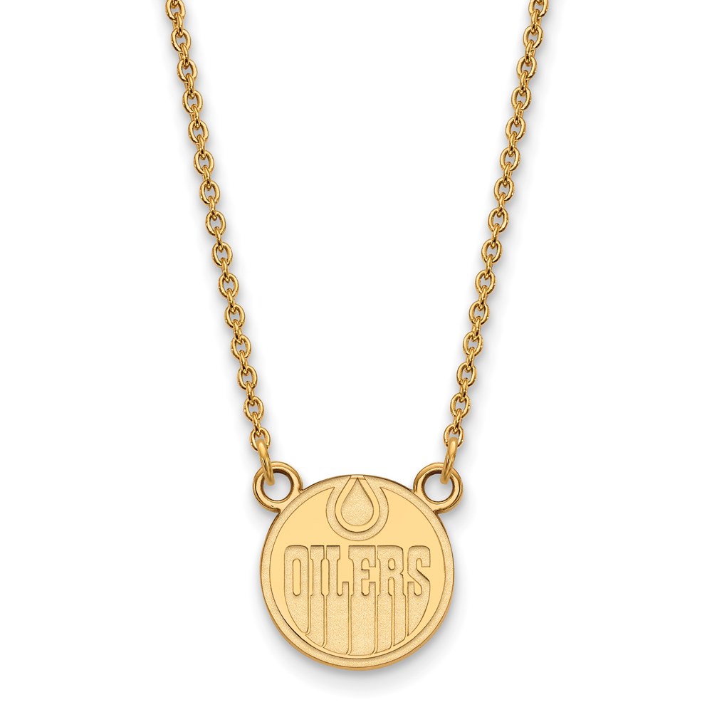 14k Yellow Gold NHL Edmonton Oilers Necklace, 18 Inch