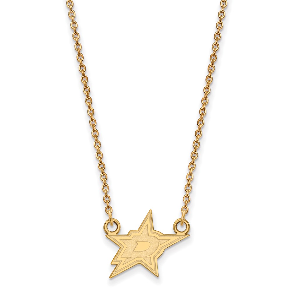 14k Yellow Gold NHL Dallas Stars Necklace, 18 Inch