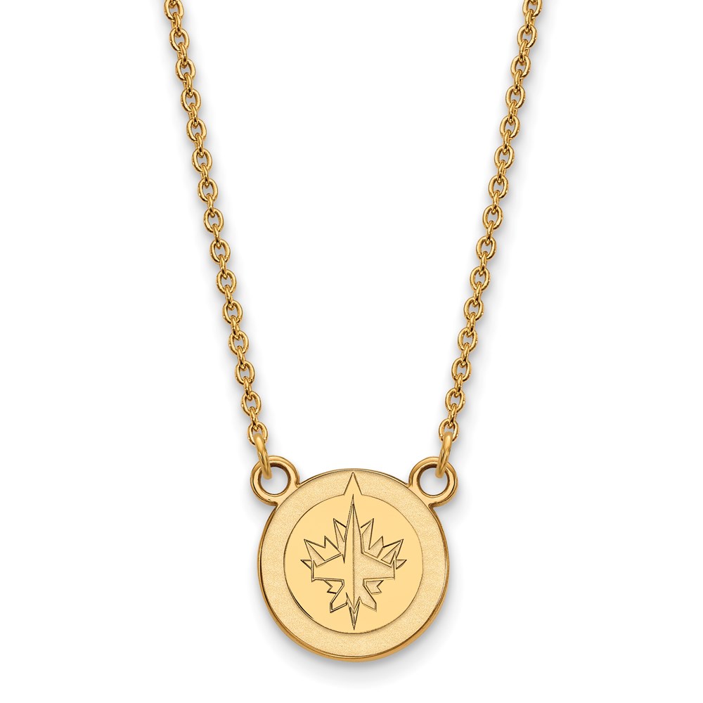 14k Yellow Gold NHL Winnipeg Jets Necklace, 18 Inch
