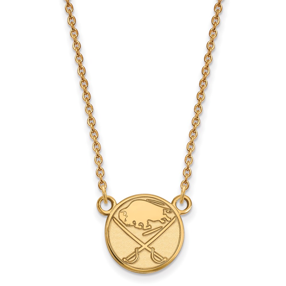 14k Yellow Gold NHL Buffalo Sabres Necklace, 18 Inch