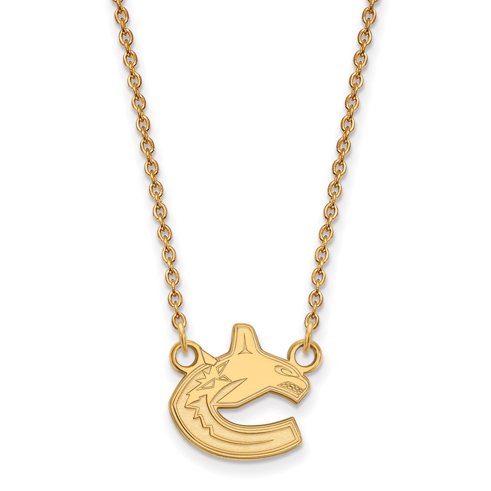SS 14k Yellow Gold Plated NHL Vancouver Canucks SM Necklace