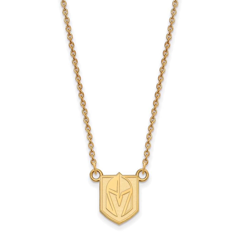 SS 14k Yellow Gold Plated NHL Vegas Golden Knights SM Necklace, 18 In