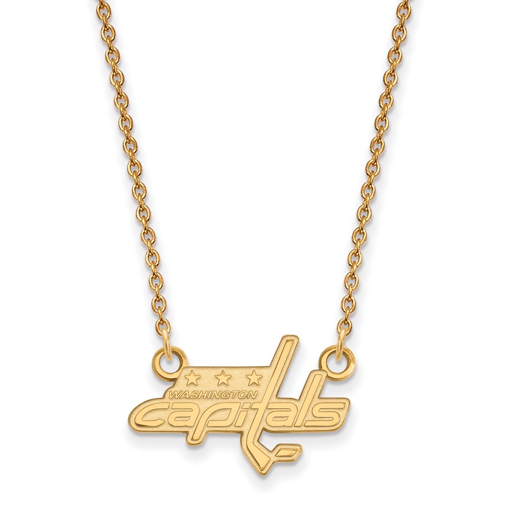 SS 14k Yellow Gold Plated NHL Washington Capitals SM Necklace