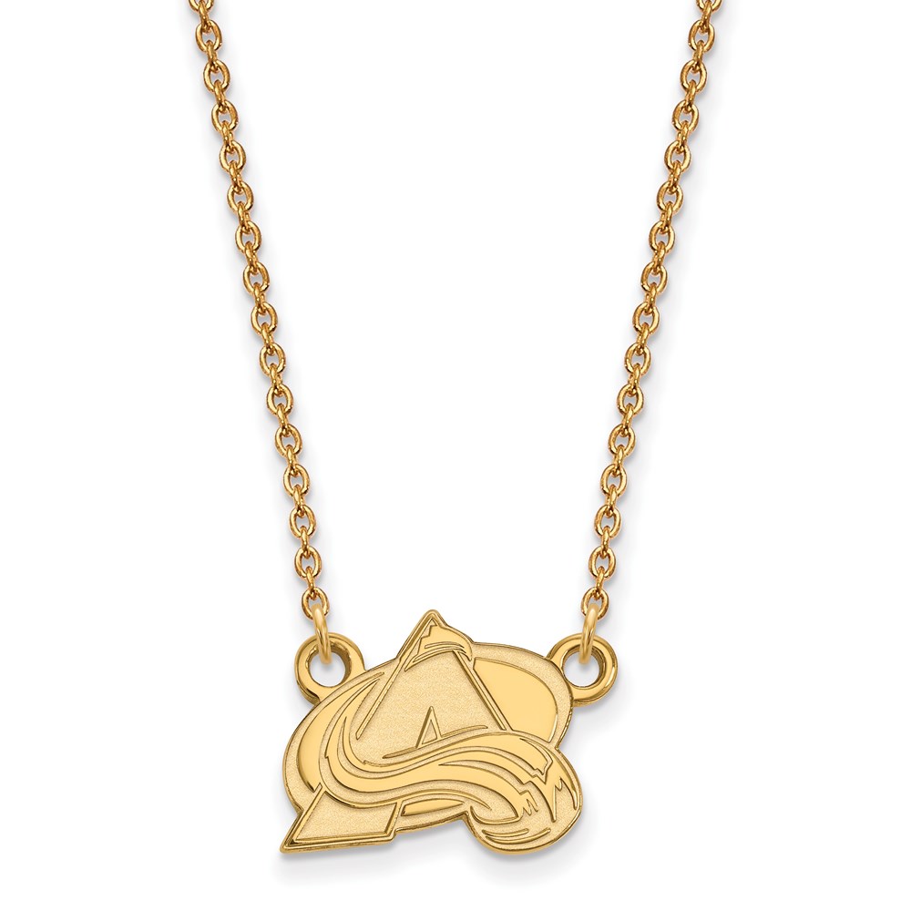 SS 14k Yellow Gold Plated NHL Colorado Avalanche SM Necklace