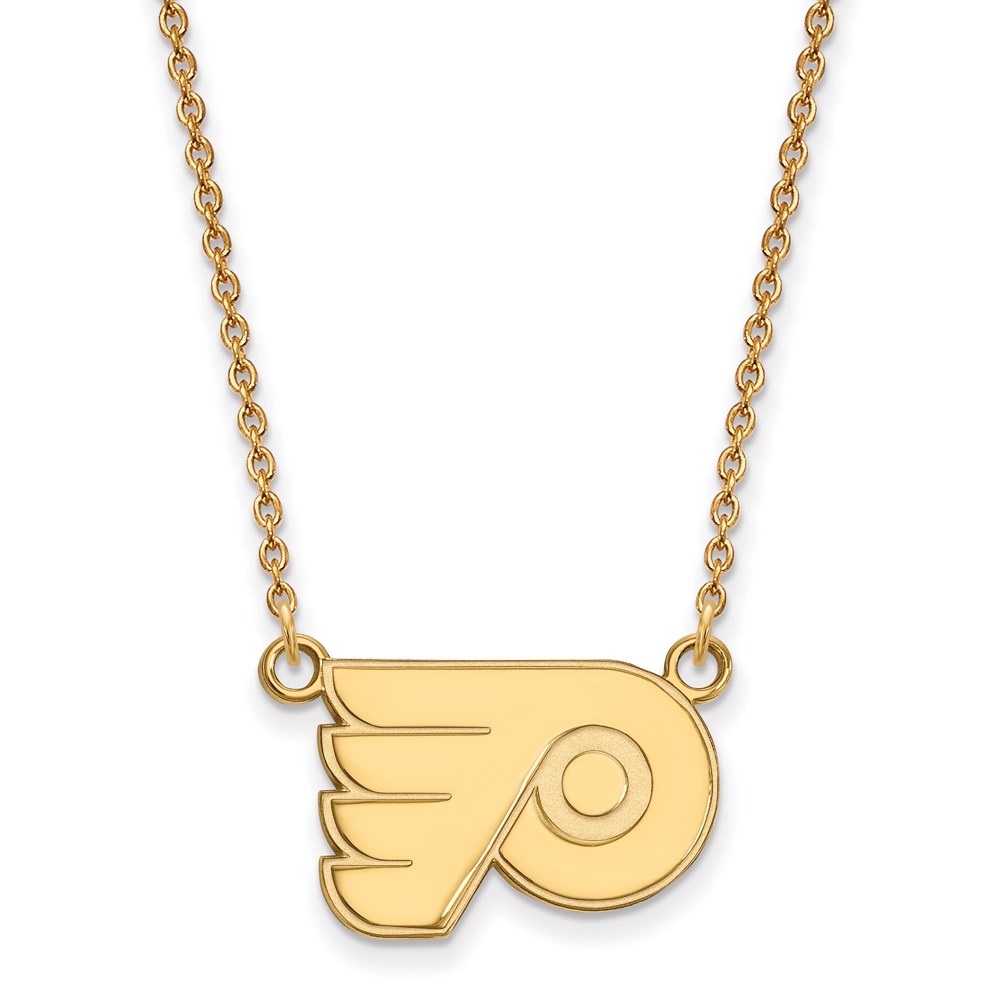 SS 14k Yellow Gold Plated NHL Philadelphia Flyers SM Necklace