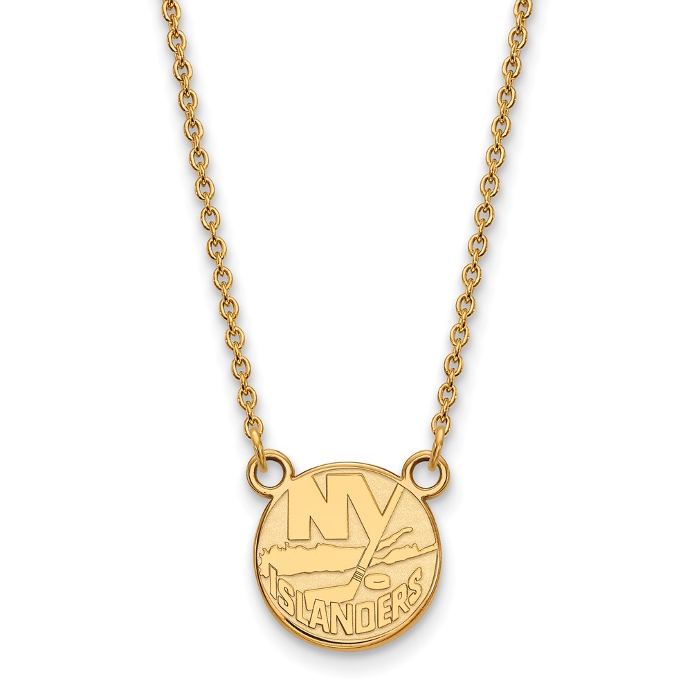 SS 14k Yellow Gold Plated NHL New York Islanders SM Necklace