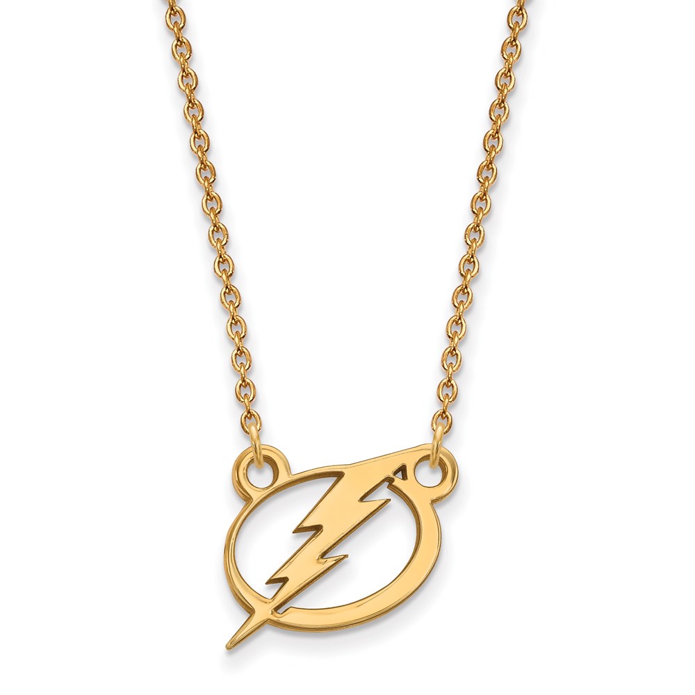 SS 14k Yellow Gold Plated NHL Tampa Bay Lightning SM Necklace