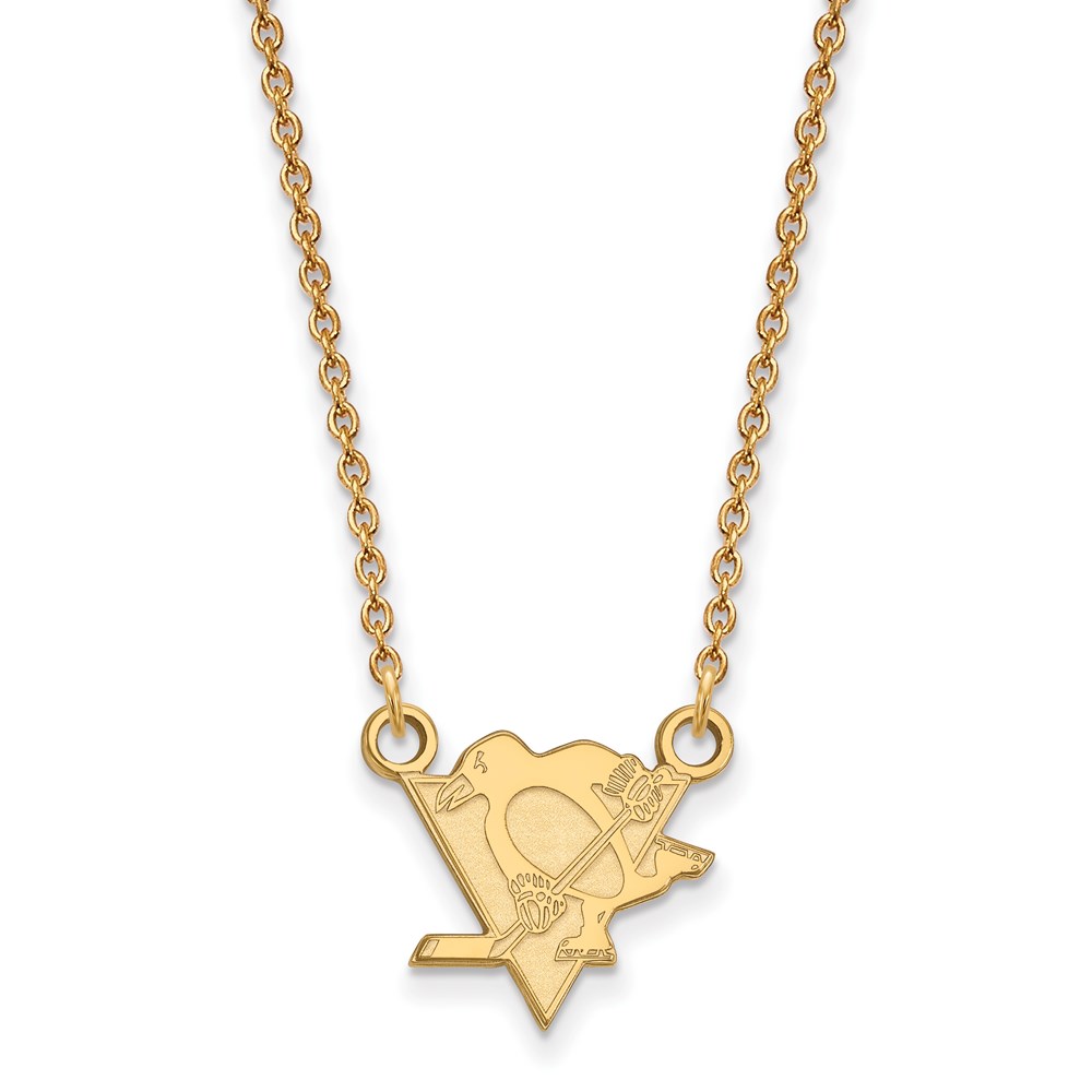 SS 14k Yellow Gold Plated NHL Pittsburgh Penguins SM Necklace