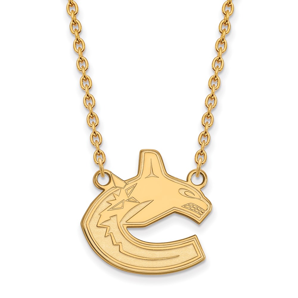 SS 14k Yellow Gold Plated NHL Vancouver Canucks LG Necklace