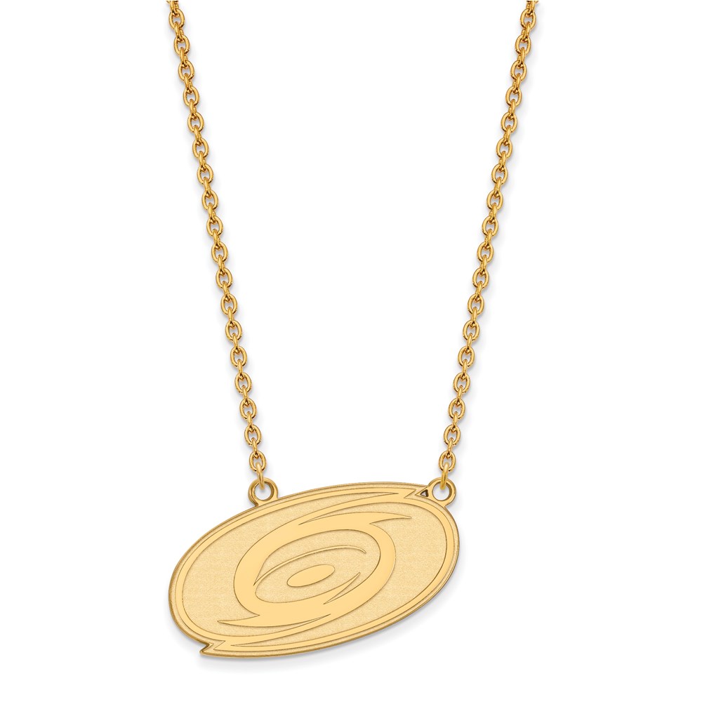 SS 14k Yellow Gold Plated NHL Carolina Hurricanes LG Necklace