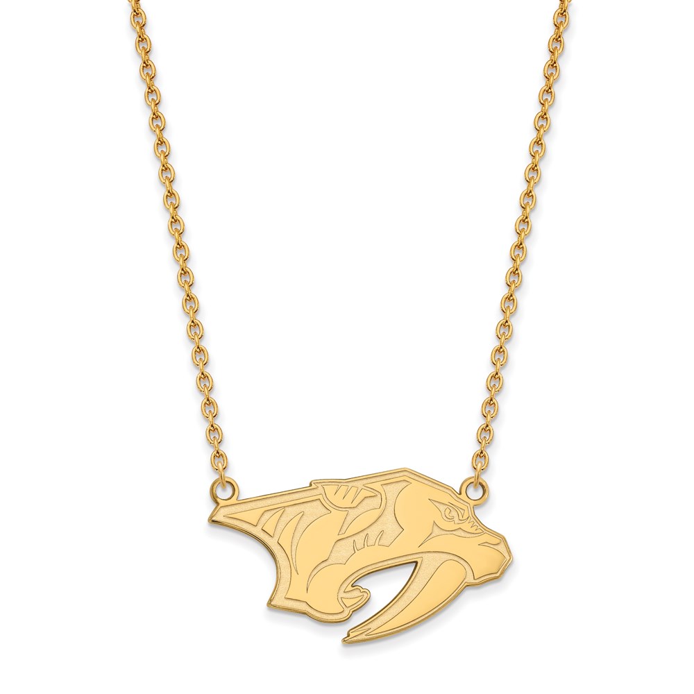 SS 14k Yellow Gold Plated NHL Nashville Predators LG Necklace