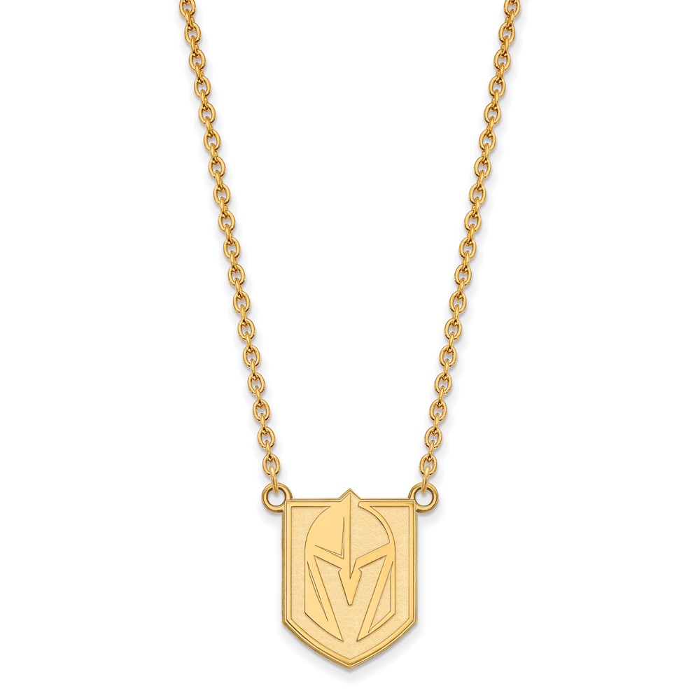 SS 14k Yellow Gold Plated NHL Vegas Golden Knights LG Necklace, 18 In