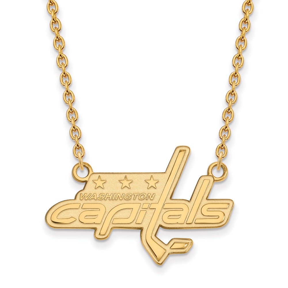 SS 14k Yellow Gold Plated NHL Washington Capitals LG Necklace