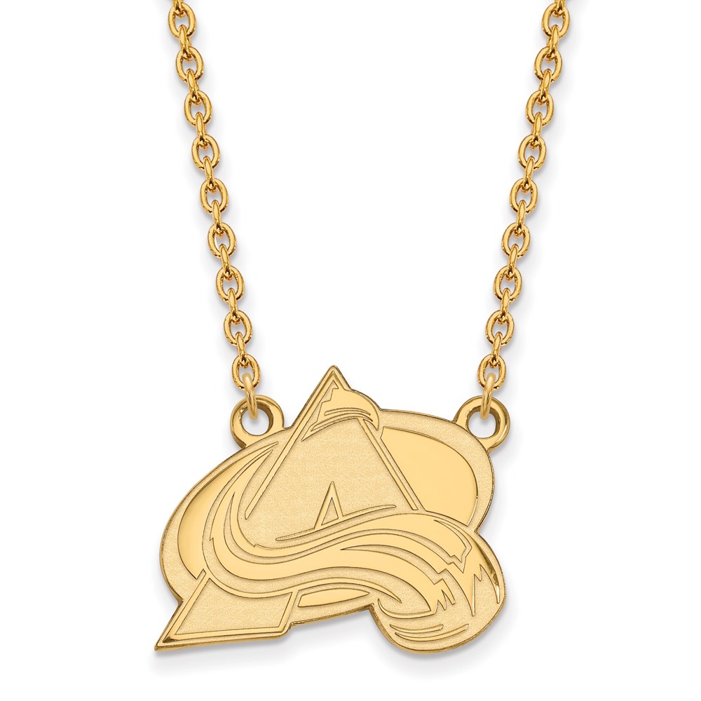 SS 14k Yellow Gold Plated NHL Colorado Avalanche LG Necklace
