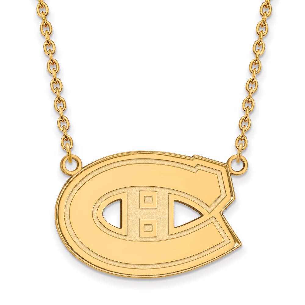 SS 14k Yellow Gold Plated NHL Montreal Canadiens LG Necklace