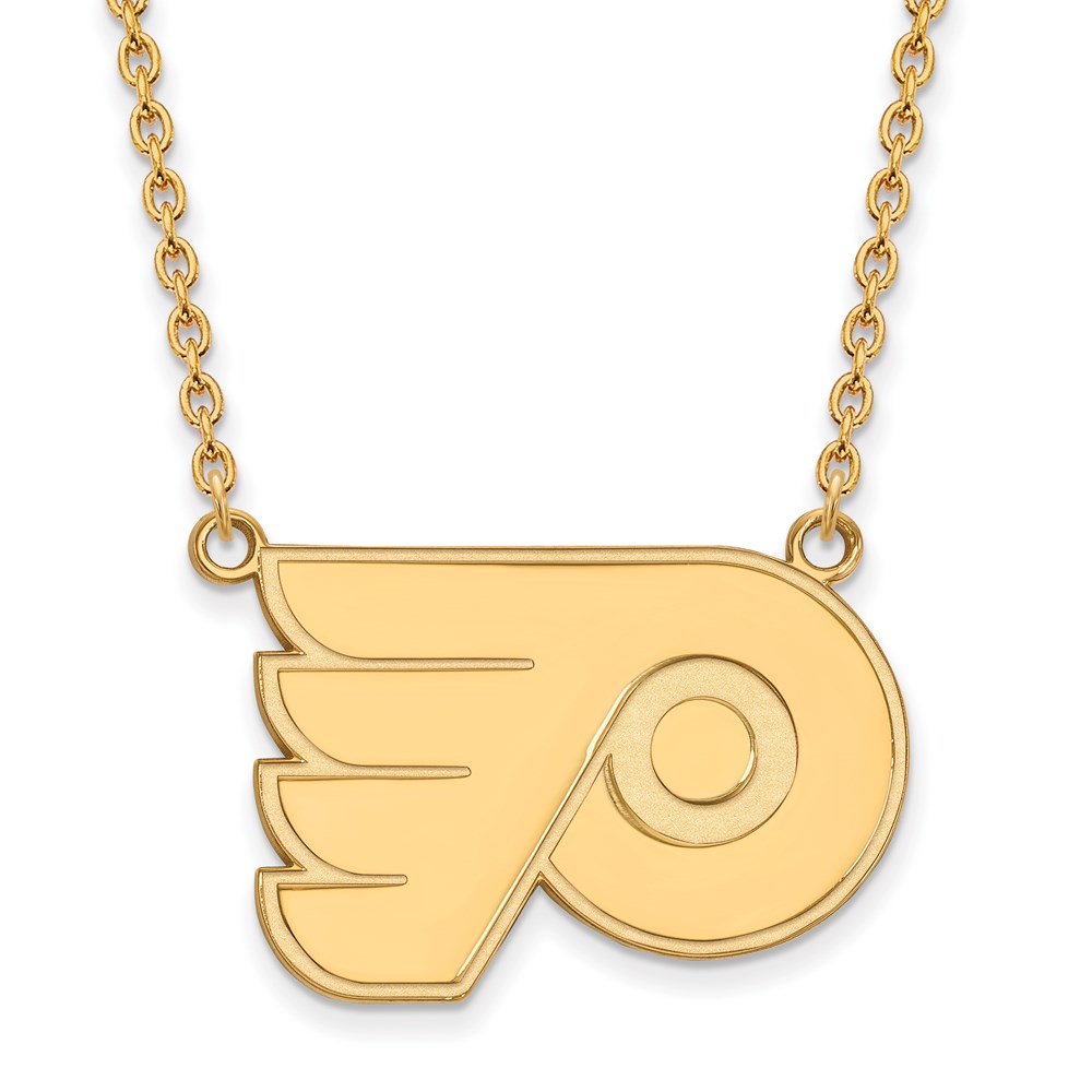 SS 14k Yellow Gold Plated NHL Philadelphia Flyers LG Necklace