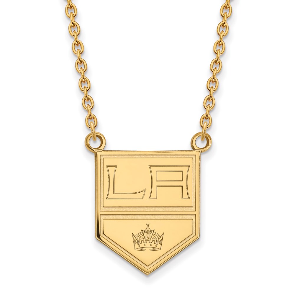 SS 14k Yellow Gold Plated NHL Los Angeles Kings LG Necklace