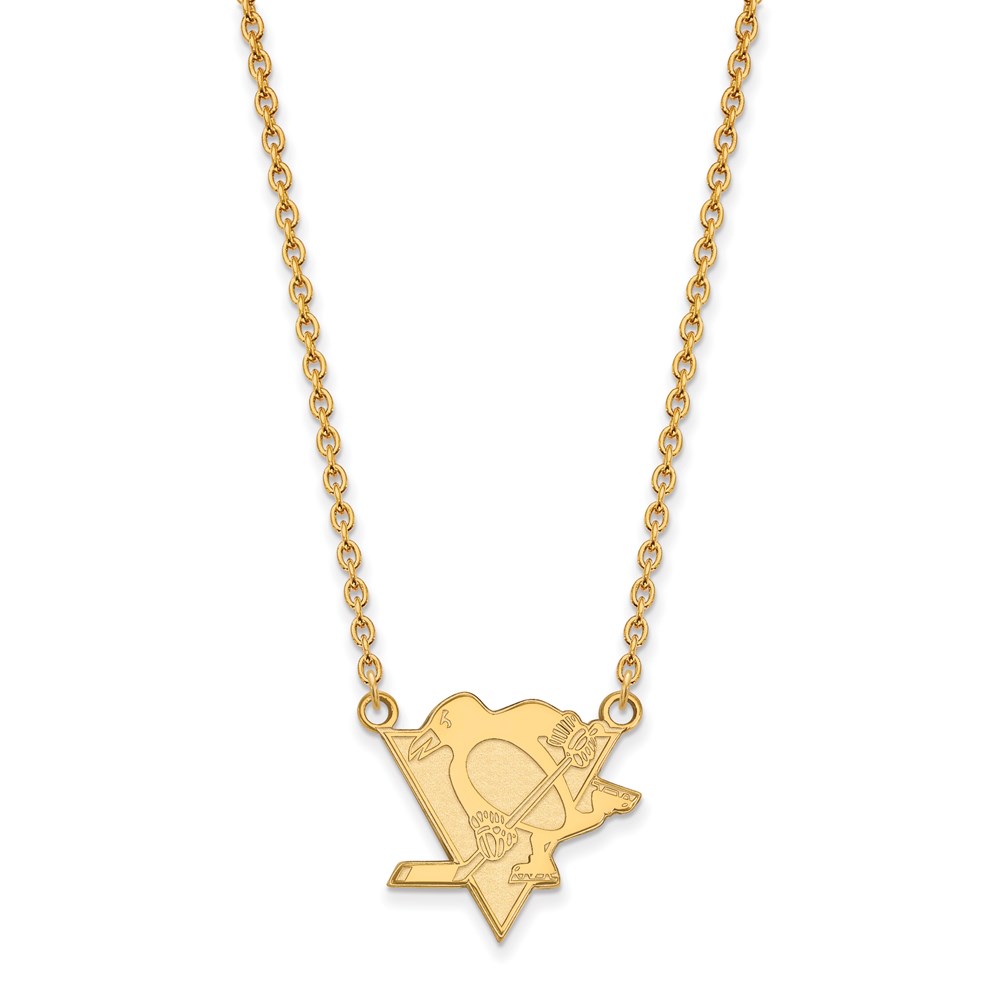 SS 14k Yellow Gold Plated NHL Pittsburgh Penguins LG Necklace