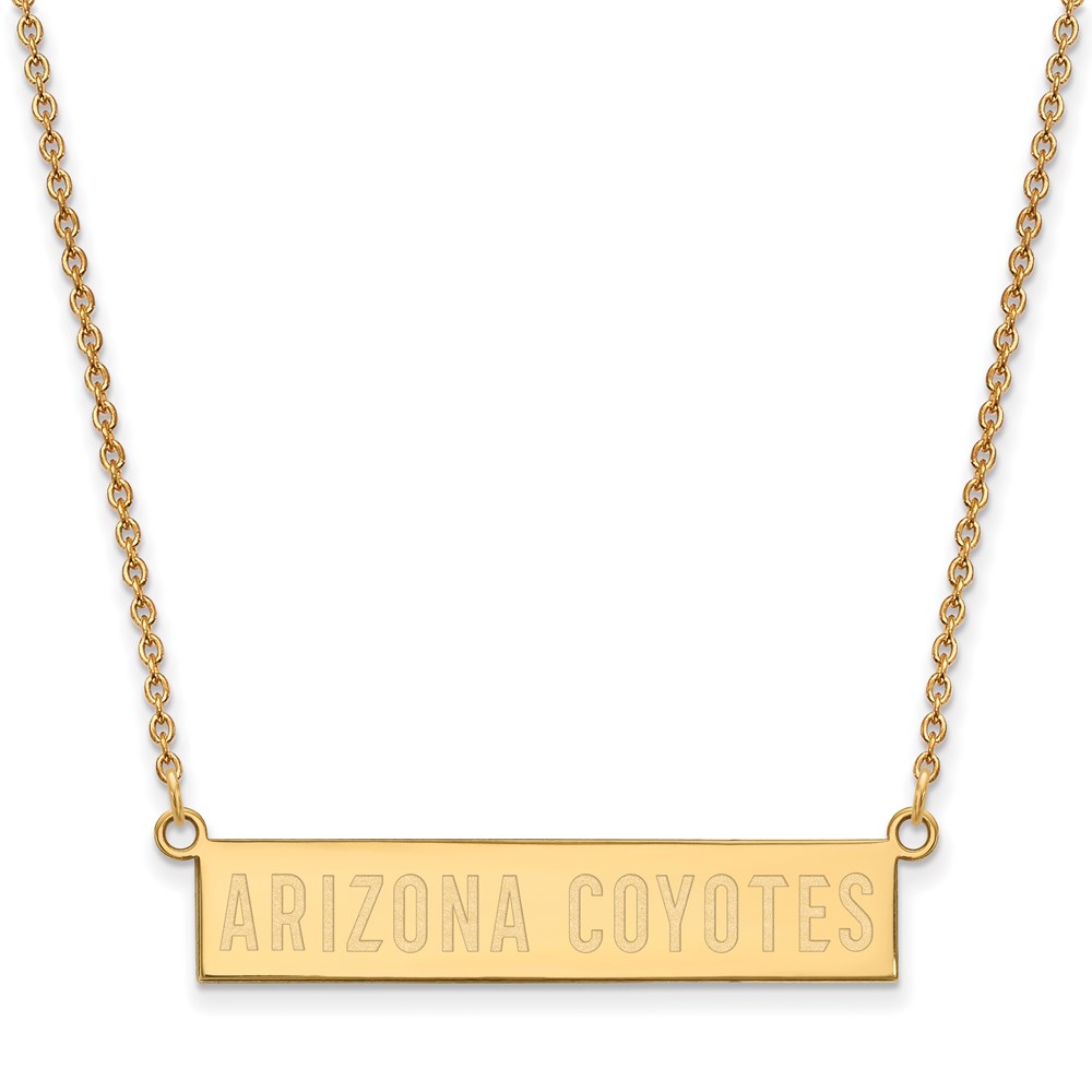 SS 14k Yellow Gold Plated NHL Arizona Coyotes SM Bar Necklace