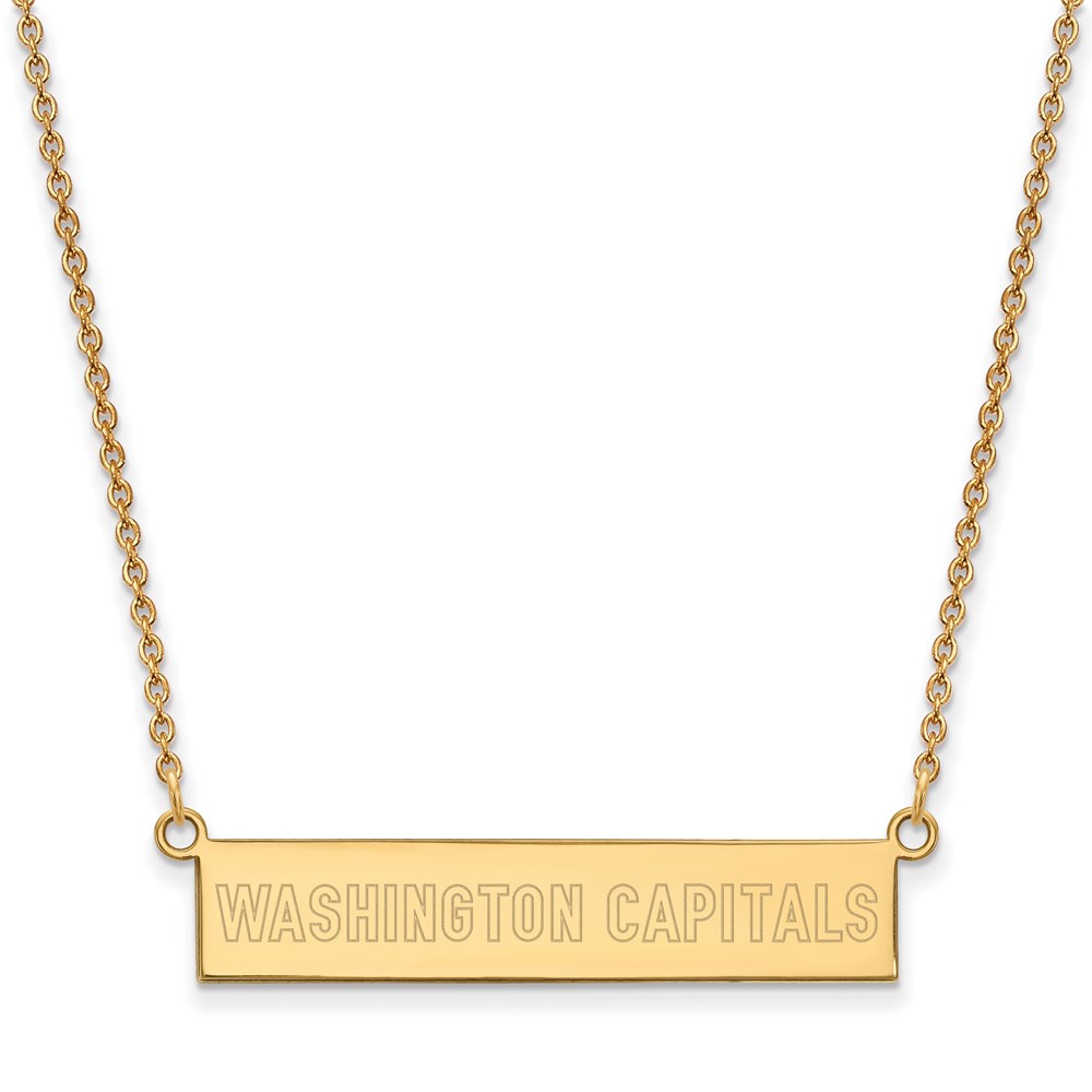 SS 14k Yellow Gold Plated NHL Capitals SM Bar Necklace