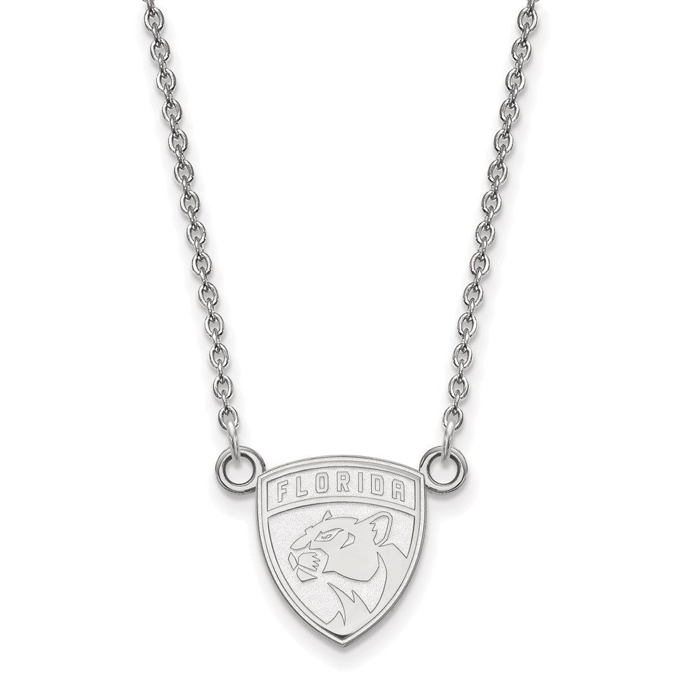 Sterling Silver NHL Florida Panthers Necklace, 18 Inch