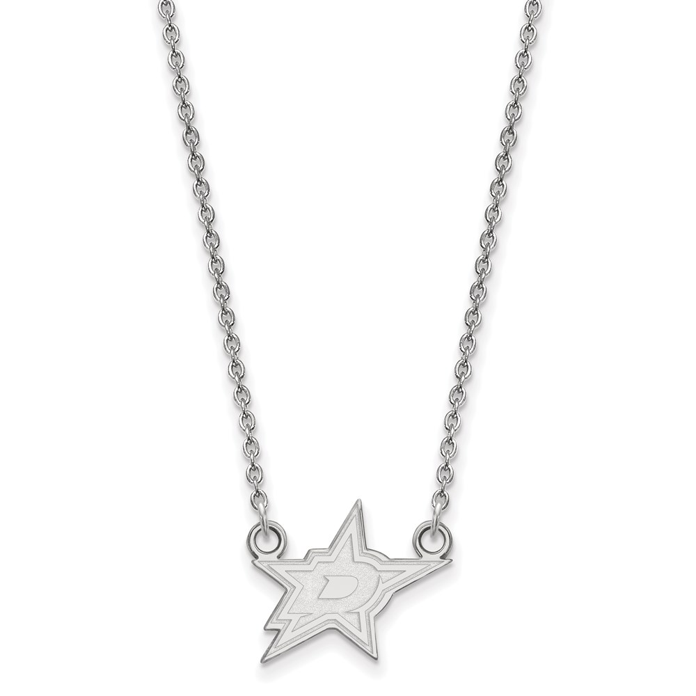 Sterling Silver NHL Dallas Stars Necklace, 18 Inch