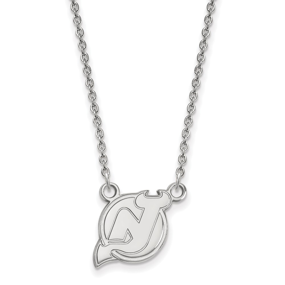 Sterling Silver NHL New Jersey Devils Necklace, 18 In
