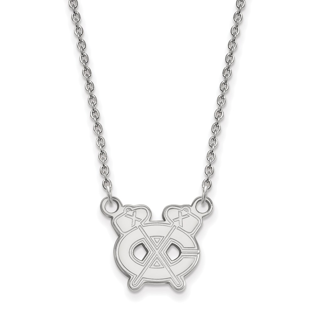 Sterling Silver NHL Chicago Blackhawks SM Necklace, 18 In
