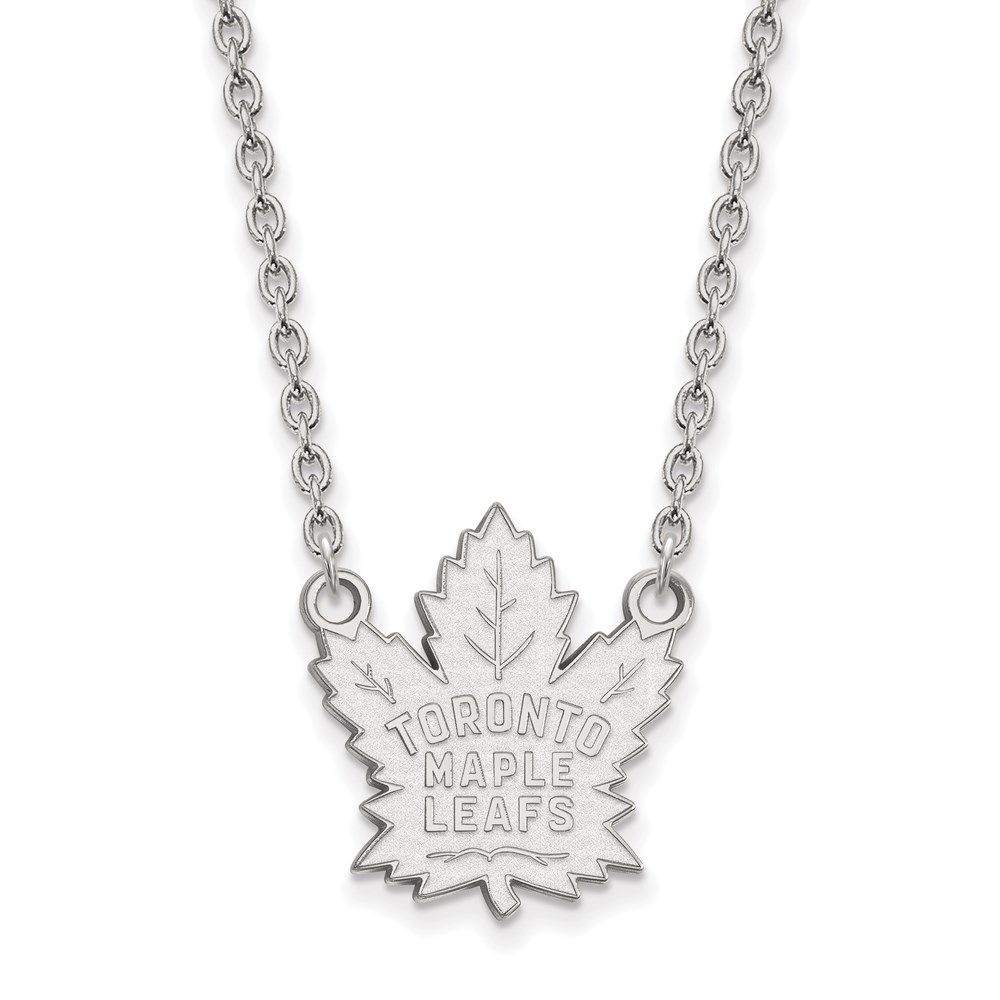 Sterling Silver NHL Toronto Maple Leafs Necklace, 18 Inch