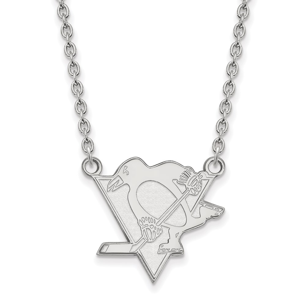 Sterling Silver NHL Pittsburgh Penguins Necklace, 18 Inch