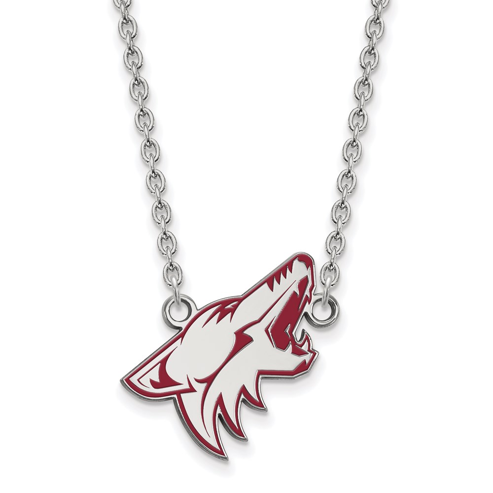 Sterling Silver NHL AZ Coyotes LG Enamel Necklace