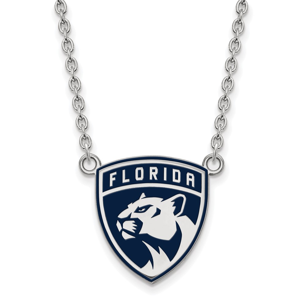 Sterling Silver NHL FL Panthers LG Enamel Necklace
