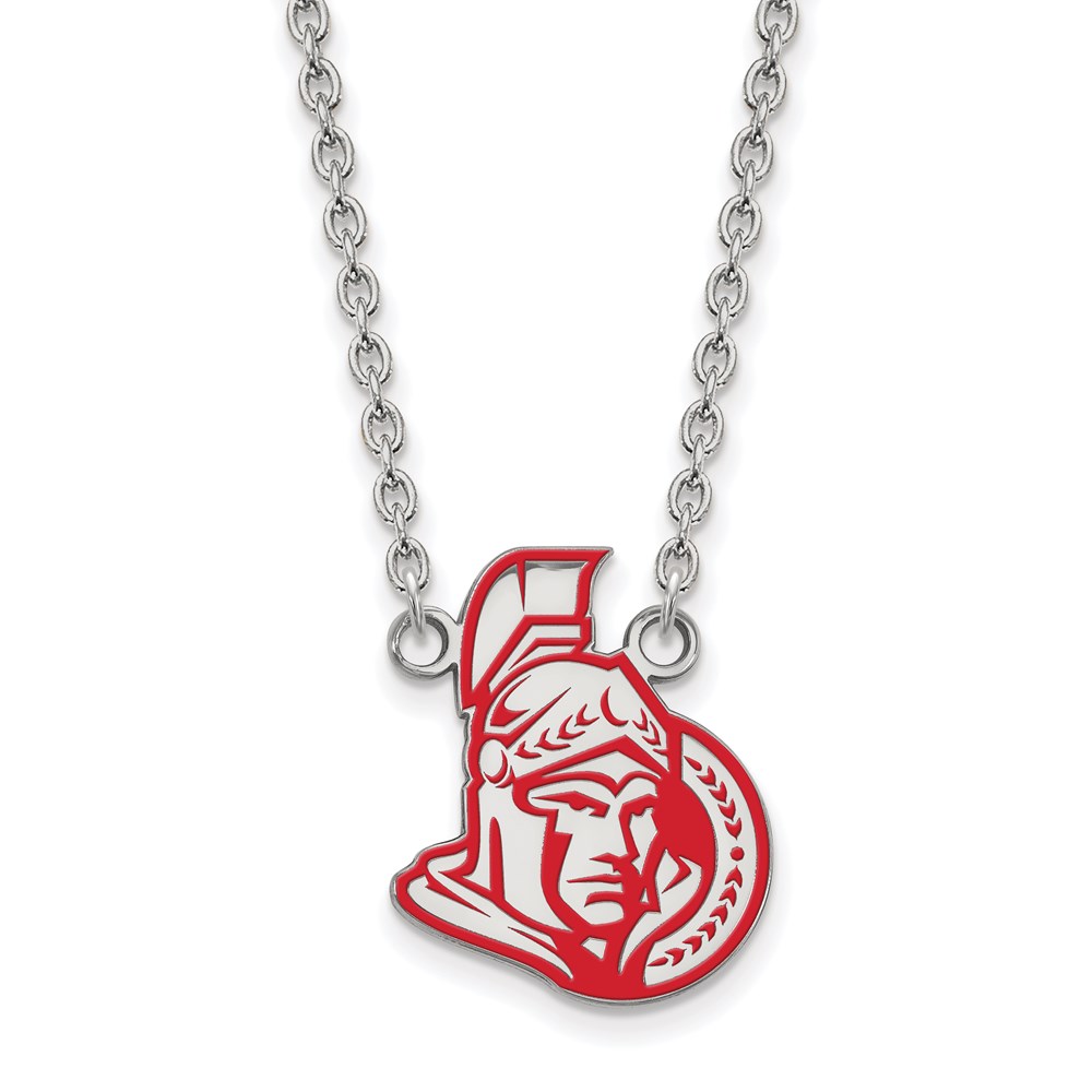 Sterling Silver NHL Ottawa Senators Large Enamel Necklace