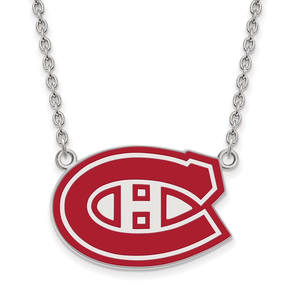 Sterling Silver NHL Canadiens LG Enamel Necklace