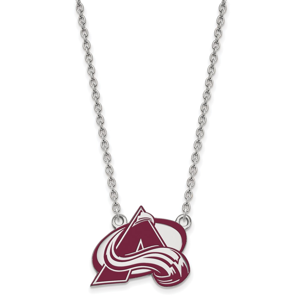 Sterling Silver NHL Avalanche LG Enamel Necklace