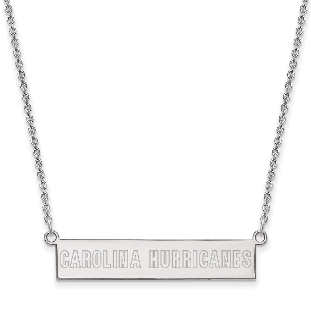 Sterling Silver NHL Hurricanes Bar Necklace, 18 In