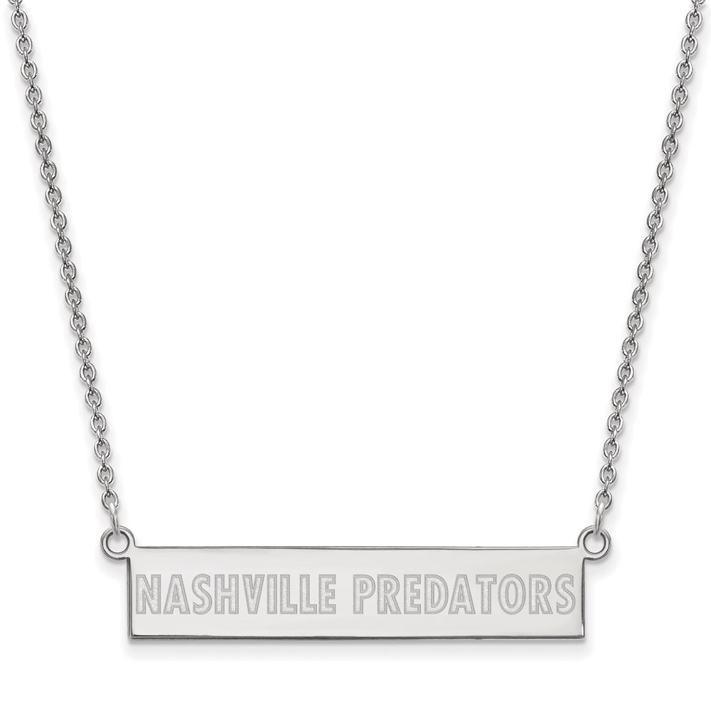 Sterling Silver NHL Predators Bar Necklace, 18 In