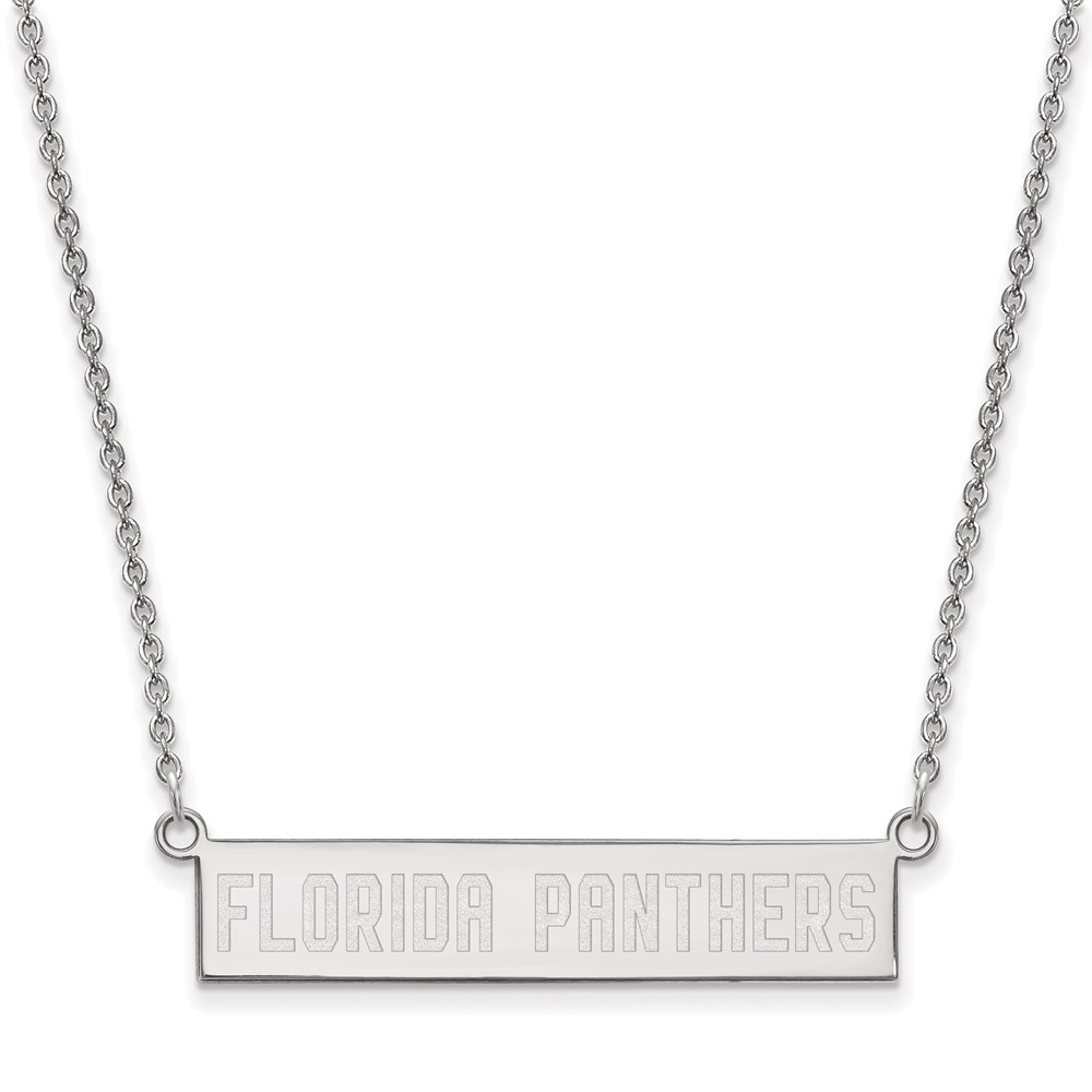 Sterling Silver NHL Florida Panthers SM Bar Necklace, 18 In