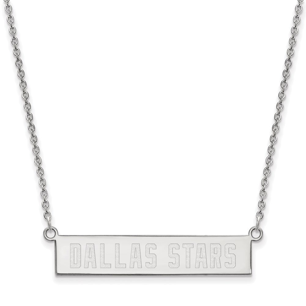 Sterling Silver NHL Dallas Stars Bar Necklace, 18 In