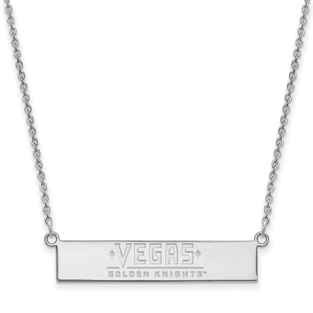 Sterling Silver NHL Golden Knights SM Bar Necklace, 18 In