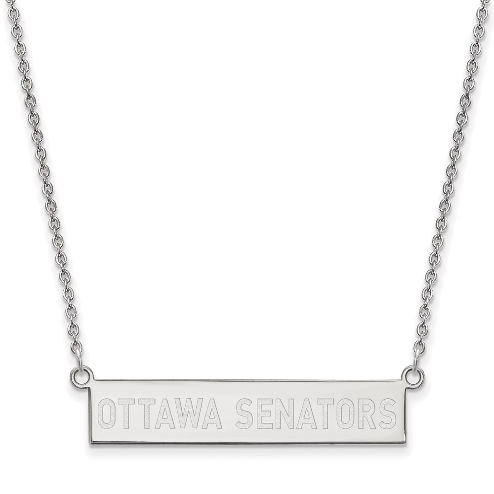 Sterling Silver NHL Ottawa Senators Bar Necklace, 18 In