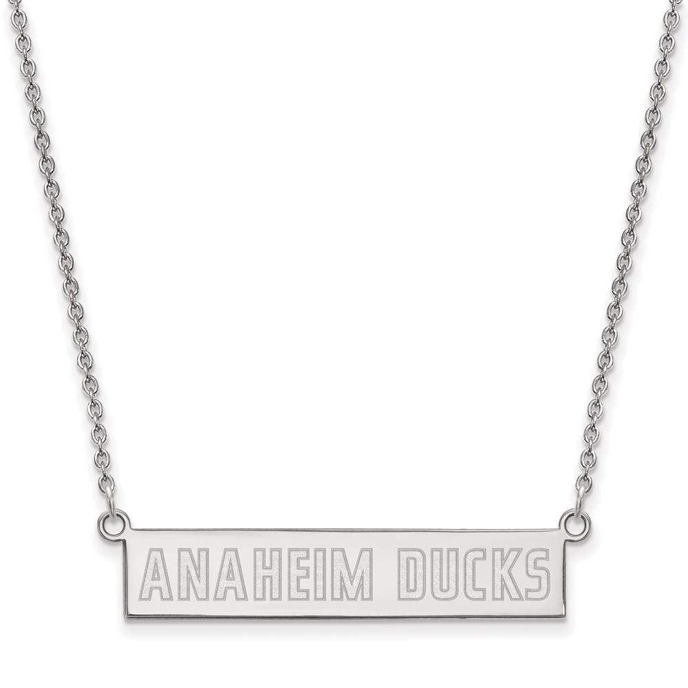 Sterling Silver NHL Anaheim Ducks SM Bar Necklace, 18 In