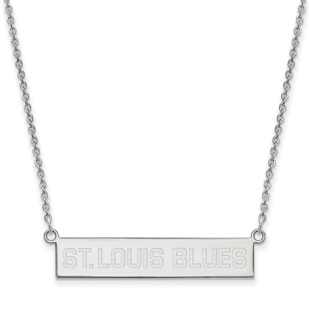 Sterling Silver NHL St. Louis Blues SM Bar Necklace, 18 In