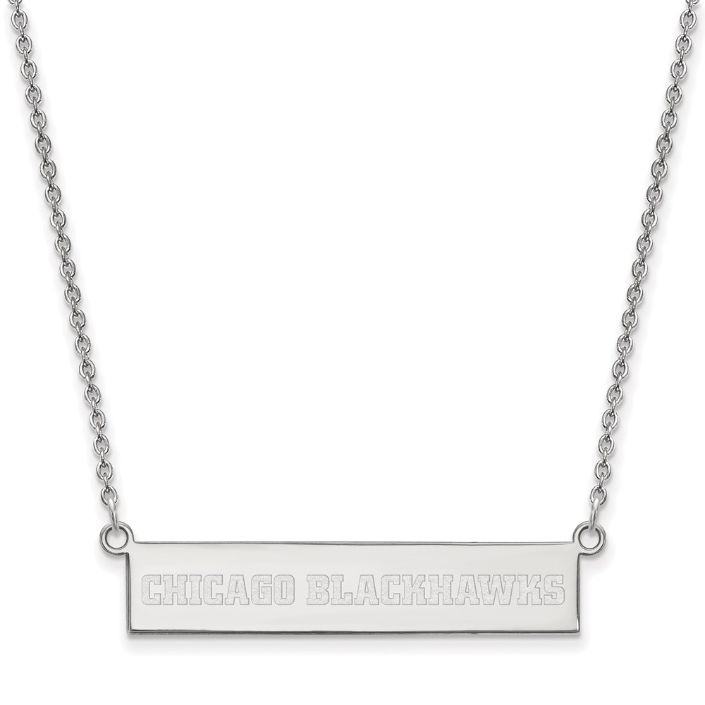 Sterling Silver NHL Chicago Blackhawks SM Bar Necklace