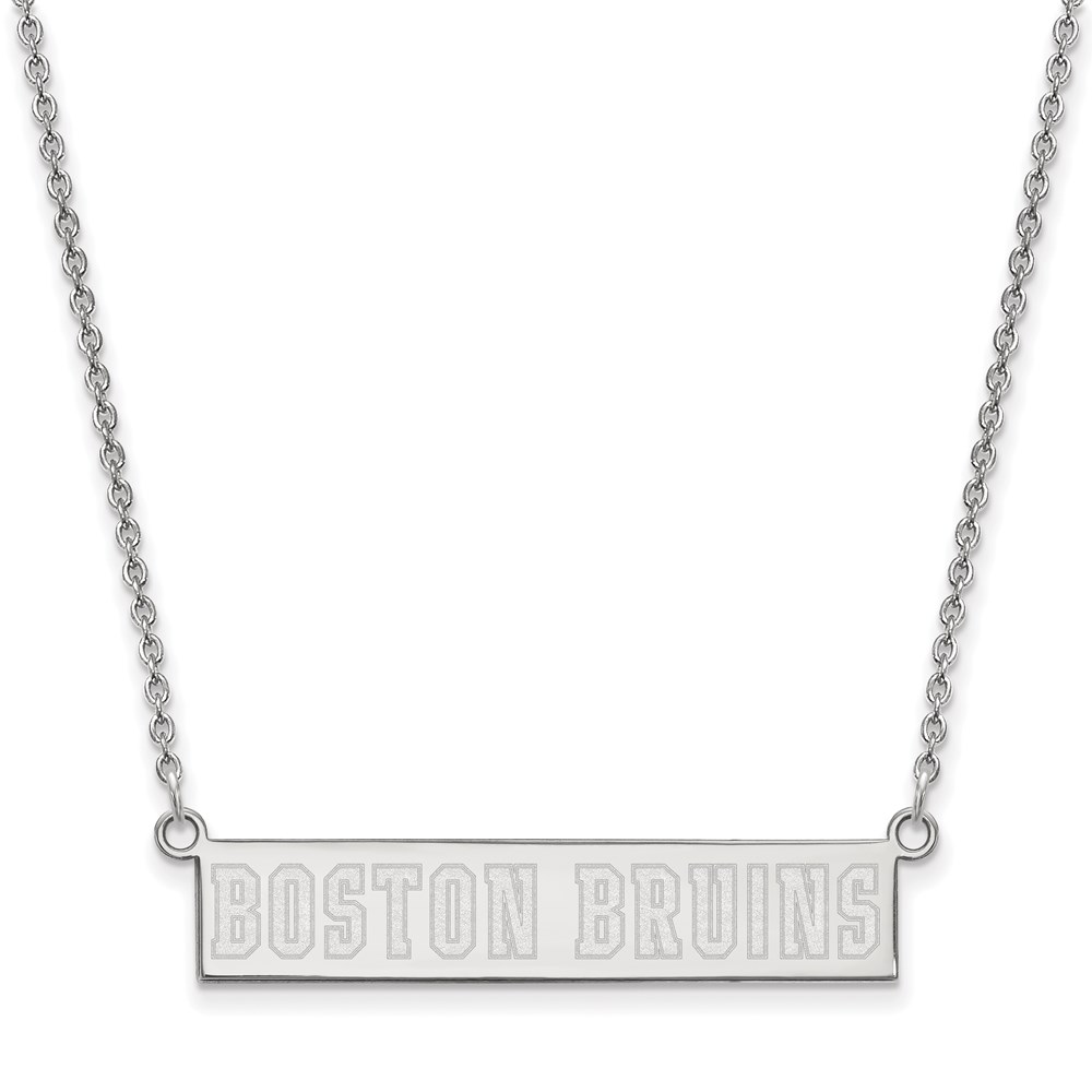 Sterling Silver NHL Boston Bruins SM Bar Necklace, 18 In